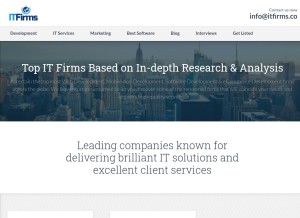 How itfirms.co looks like on a tablet such as an iPad.