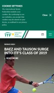 How itftennis.com looks like on a mobile device such as an iPhone.