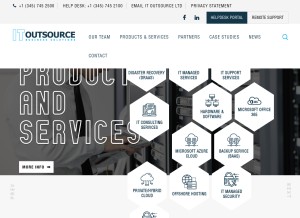 How itoutsourceltd.com looks like on a tablet such as an iPad.