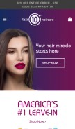 How itsa10haircare.com looks like on a mobile device such as an iPhone.