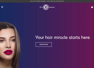 How itsa10haircare.com looks like on a tablet such as an iPad.