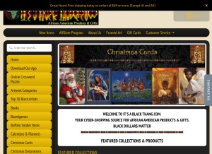 How itsablackthang.com looks like on a tablet such as an iPad.