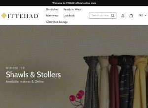How ittehadtextiles.com looks like on a tablet such as an iPad.