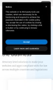 How iubenda.com looks like on a mobile device such as an iPhone.
