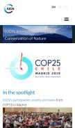 How iucn.org looks like on a mobile device such as an iPhone.