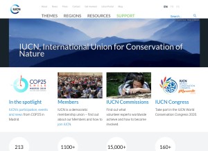 How iucn.org looks like on a tablet such as an iPad.