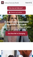 How iuhealth.org looks like on a mobile device such as an iPhone.