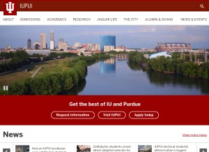 How iupui.edu looks like on a tablet such as an iPad.