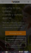 How ivoox.com looks like on a mobile device such as an iPhone.