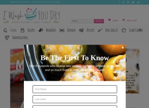 How iwashyoudry.com looks like on a tablet such as an iPad.