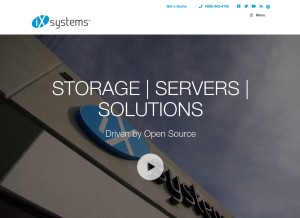 How ixsystems.co looks like on a tablet such as an iPad.