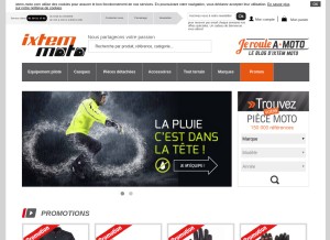 How ixtem-moto.com looks like on a tablet such as an iPad.