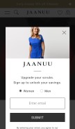 How jaanuu.com looks like on a mobile device such as an iPhone.