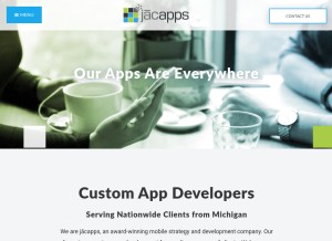 How jacapps.com looks like on a tablet such as an iPad.