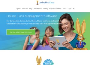 How jackrabbitclass.com looks like on a tablet such as an iPad.