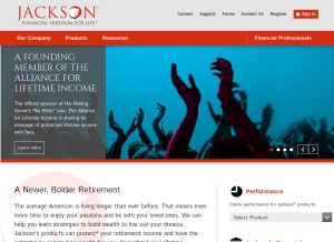 How jackson.com looks like on a tablet such as an iPad.