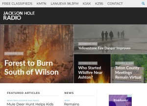 How jacksonholeradio.com looks like on a tablet such as an iPad.
