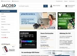 How jacob.de looks like on a tablet such as an iPad.