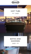How jacuzzi.com looks like on a mobile device such as an iPhone.