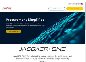 How jaggaer.com looks like on a tablet such as an iPad.