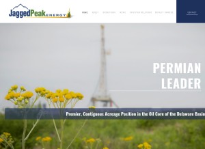How jaggedpeakenergy.com looks like on a tablet such as an iPad.