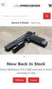 How jagprecision.com looks like on a mobile device such as an iPhone.