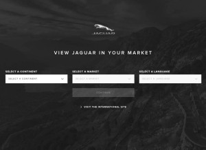 How jaguar.com looks like on a tablet such as an iPad.