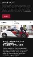 How jaguarusa.com looks like on a mobile device such as an iPhone.