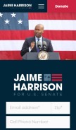 How jaimeharrison.com looks like on a mobile device such as an iPhone.
