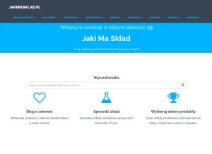 How jakimasklad.pl looks like on a tablet such as an iPad.