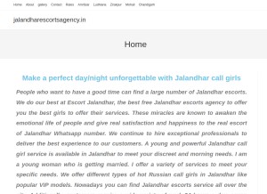 How jalandharescortsagency.in looks like on a tablet such as an iPad.