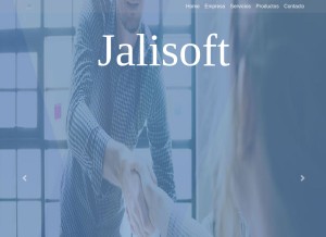 How jalisoft.com looks like on a tablet such as an iPad.