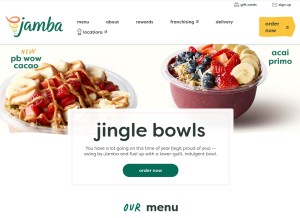 How jamba.com looks like on a tablet such as an iPad.