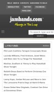 How jambands.com looks like on a mobile device such as an iPhone.