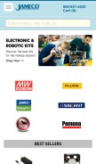 How jameco.com looks like on a mobile device such as an iPhone.