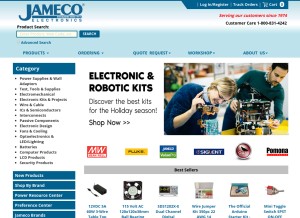 How jameco.com looks like on a tablet such as an iPad.