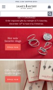 How jamesavery.com looks like on a mobile device such as an iPhone.