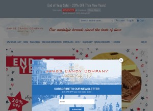 How jamescandy.com looks like on a tablet such as an iPad.