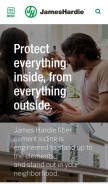 How jameshardie.com looks like on a mobile device such as an iPhone.