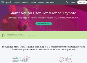 How jamf.com looks like on a tablet such as an iPad.