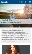 How jamk.fi looks like on a mobile device such as an iPhone.