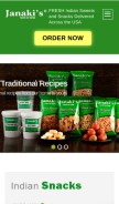 How janakifoods.com looks like on a mobile device such as an iPhone.