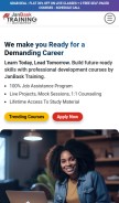 How janbasktraining.com looks like on a mobile device such as an iPhone.