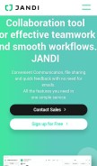 How jandi.com looks like on a mobile device such as an iPhone.