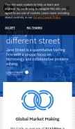 How janestreet.com looks like on a mobile device such as an iPhone.