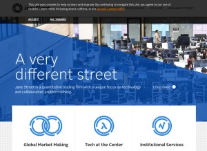 How janestreet.com looks like on a tablet such as an iPad.