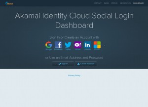 How janraincapture.com looks like on a tablet such as an iPad.