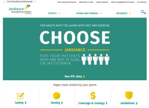 How jardiancehcp.com looks like on a tablet such as an iPad.