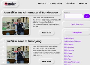 How jasasablonjogja.com looks like on a tablet such as an iPad.