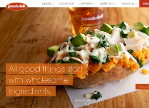 How jasonsdeli.com looks like on a tablet such as an iPad.